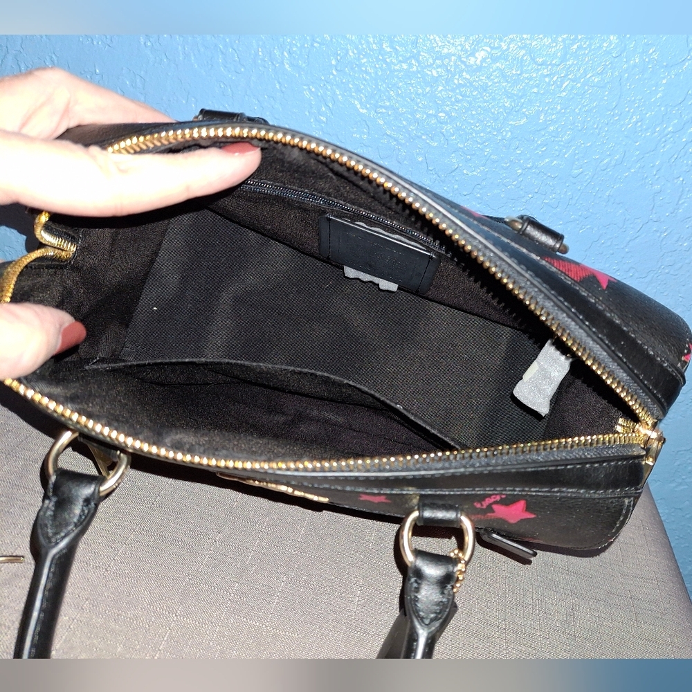 Coach Black and Pink Star Pattern Satchel NWOT - Picture 4 of 4